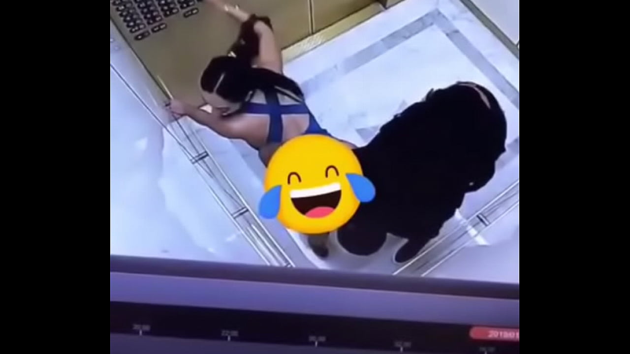 Blue dress Voyeur Elevator hidden camera sex censored