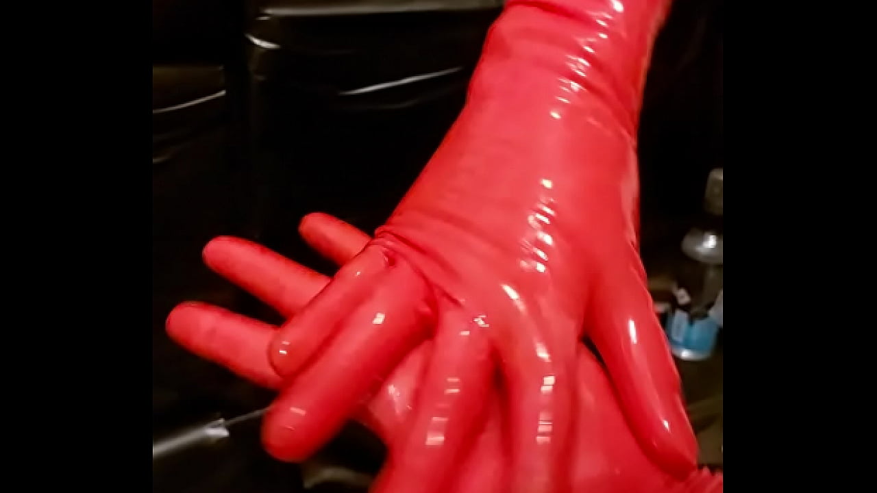 Dreamofevolutionvip - Red latex Gloves / Rubberfashion