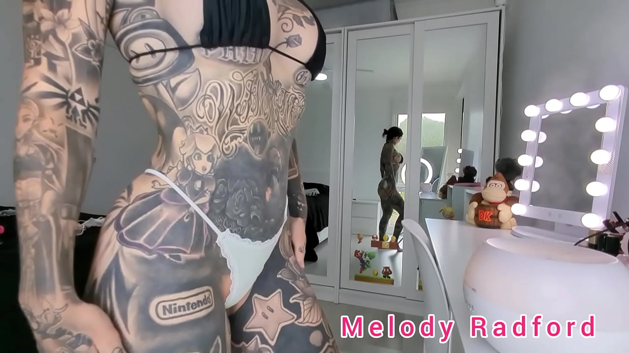 Micro Bikini & Lace G String Try On Haul Petite Trans HUGE BOOBS Black Hair Goth Romantic Fitness GYM MILF with Hentai Tattoos Melody Radford