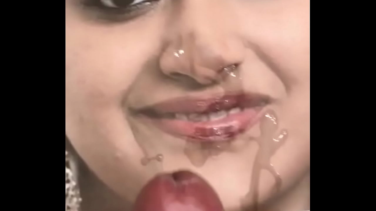 Keerthi cum on face cumshot spit