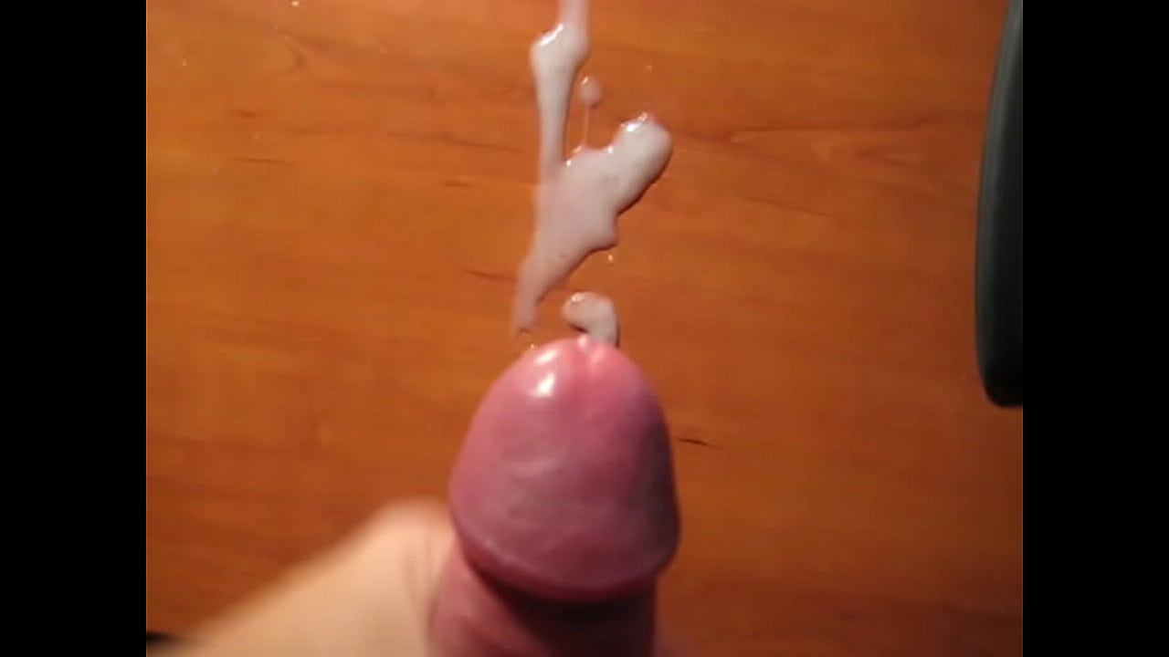 Handjob and big cumshot on table