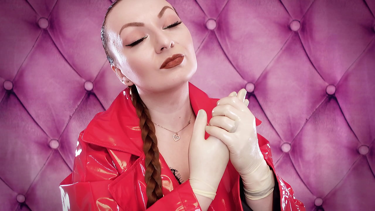 ASMR fetish video: latex gloves fetish and oil - great soundings and close ups (Arya Grander) POV