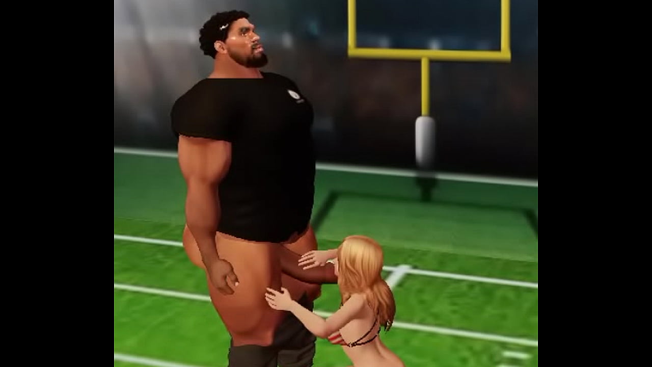 sucking a football player