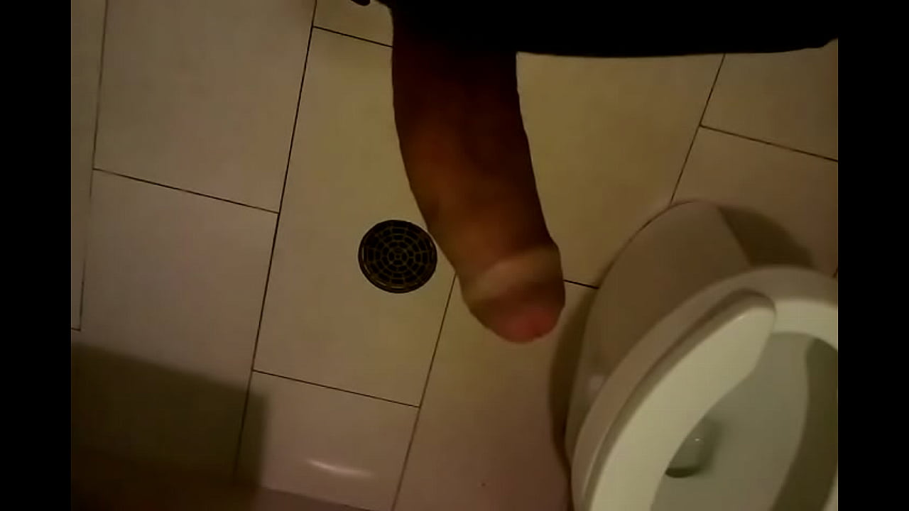 Jerking off in public restroom