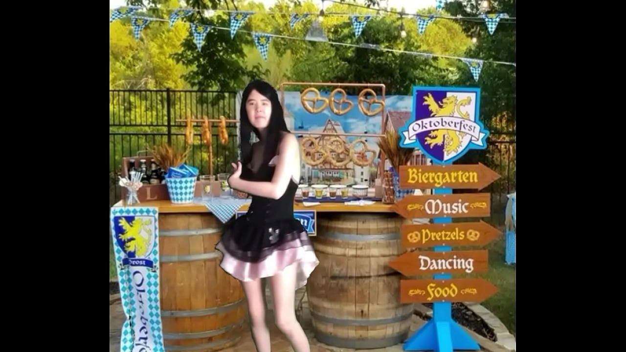 Bavarian Oktoberfest for sexy Chinese teen Alexandria Wu