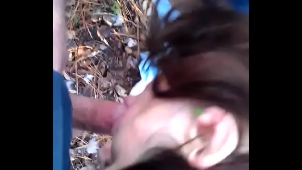 white trash whore suckin cock in the woods