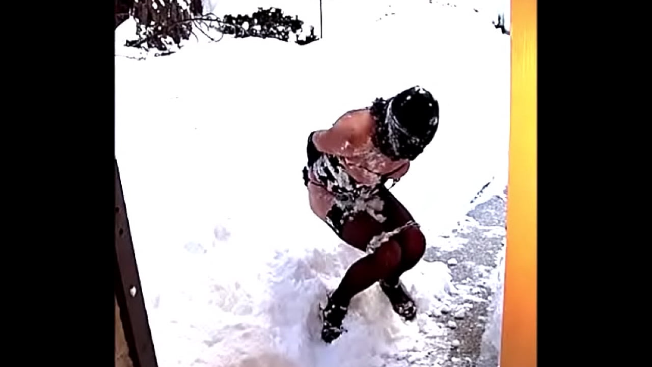 Blindfolded Tranny in the Snow