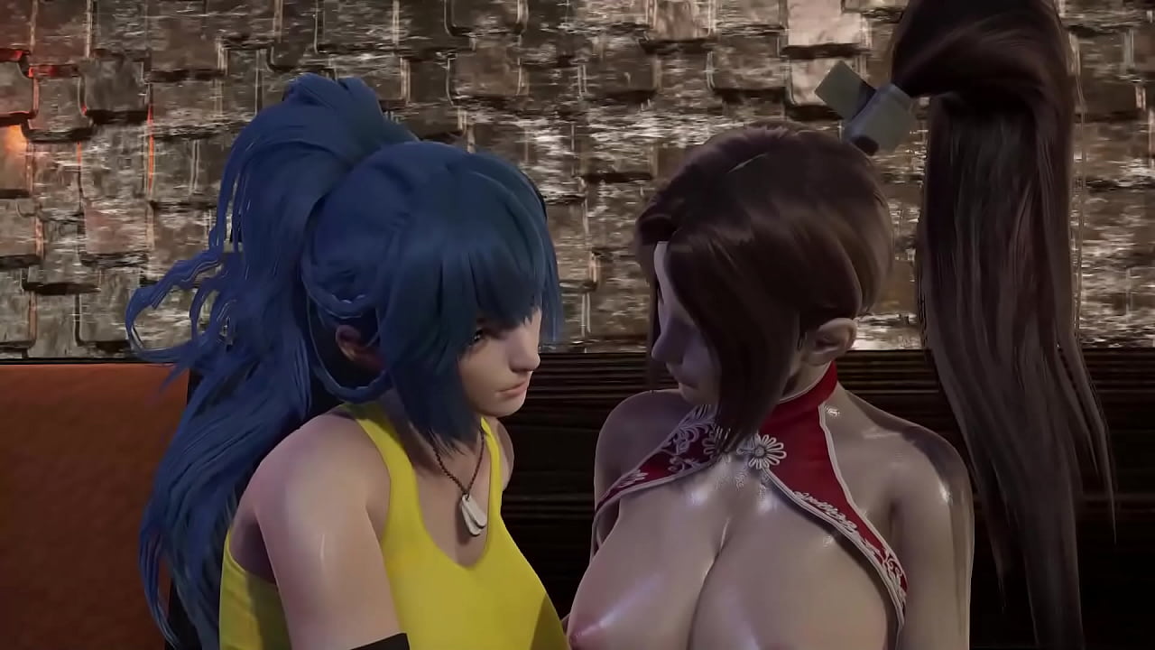 Leona Heidern From KOF Shemale Fucks Mai In The Club