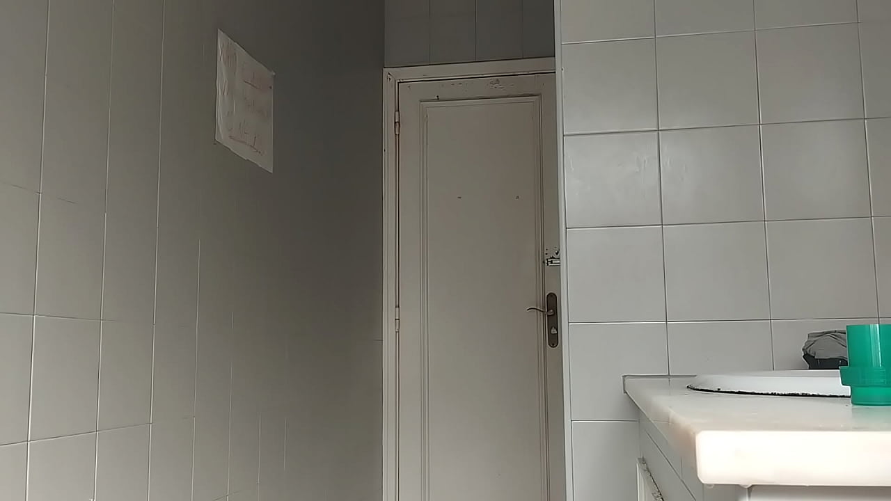 With a big dick in the bathroom naughty guy cums a lot