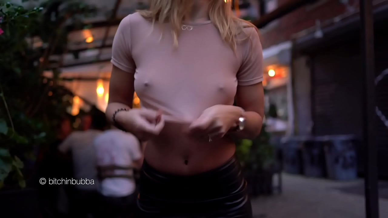 Tits out in the restaurant