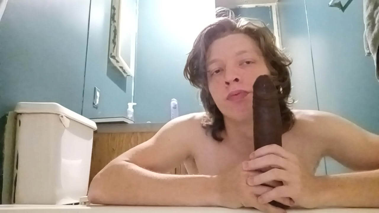 guzzling black dildo