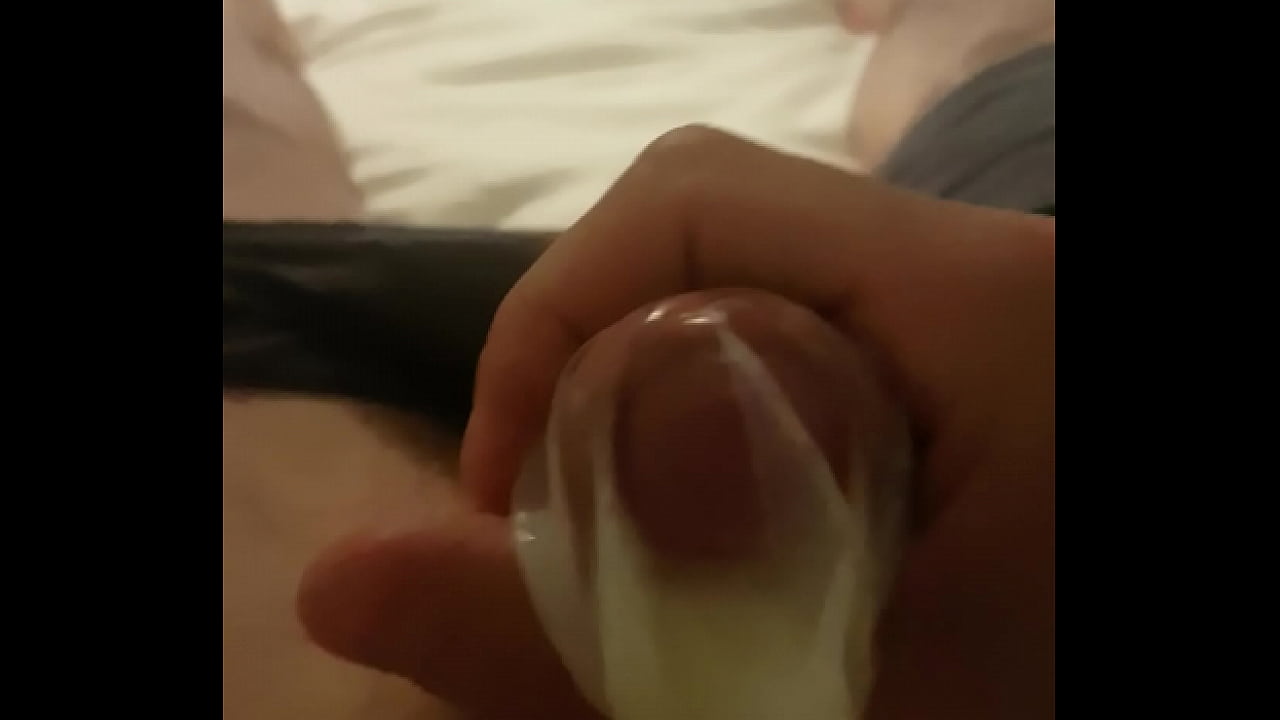 Handjob rubber cumshot