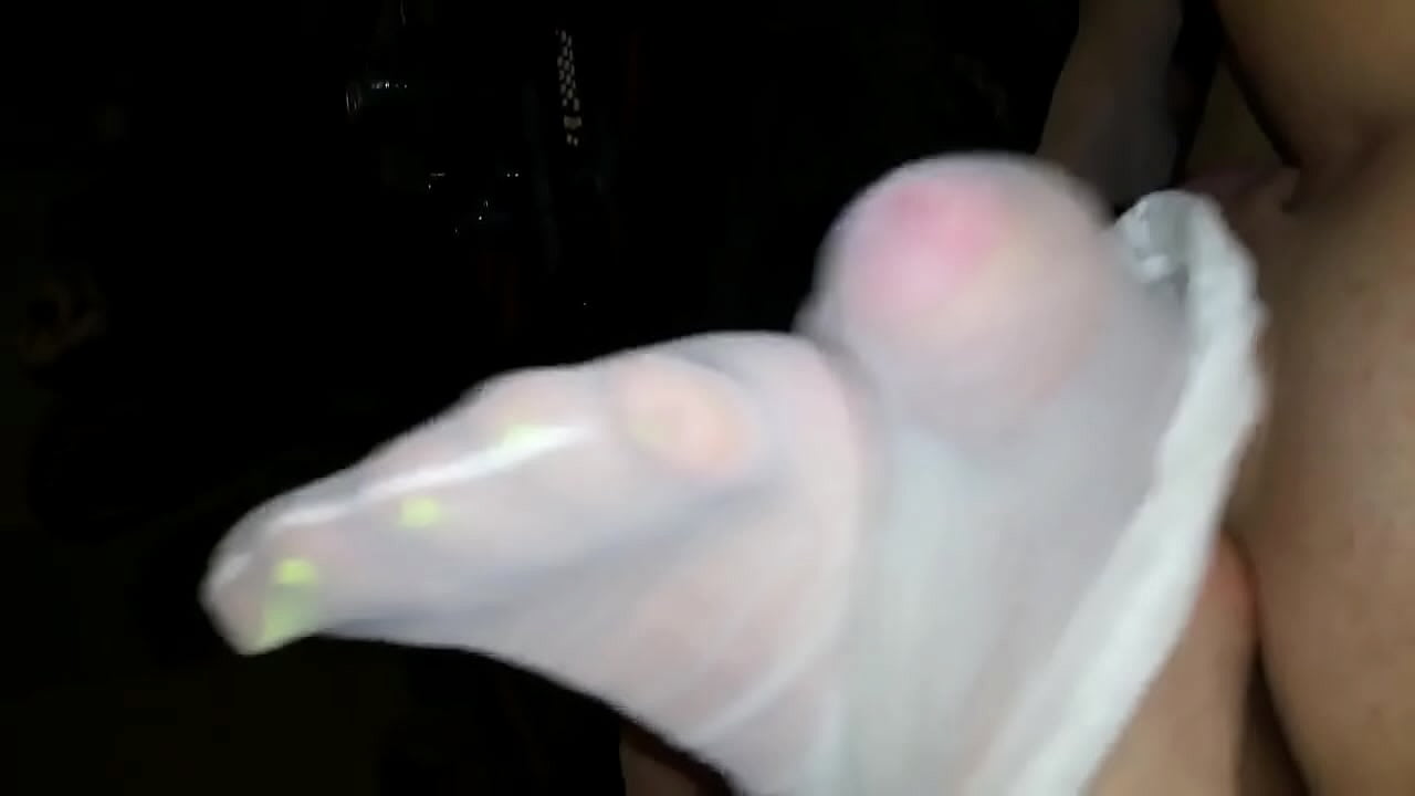 Nylon footjob from sister feet