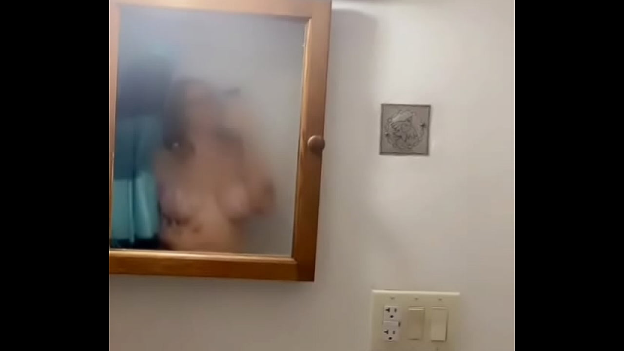 Playing with boobs in mirror cuz theyre so big