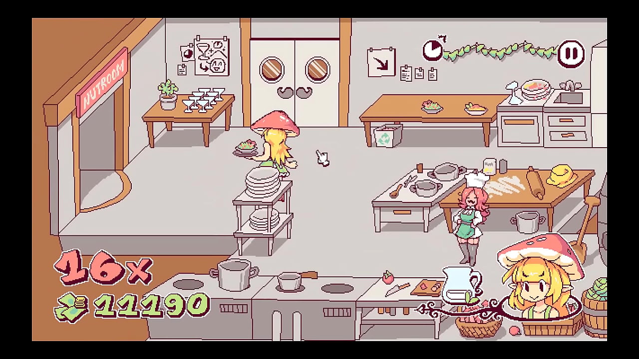Futanari Di Funghi [ FUTA Hentai Game ] Ep.4 kinky waitress is putting cum over the pizza !