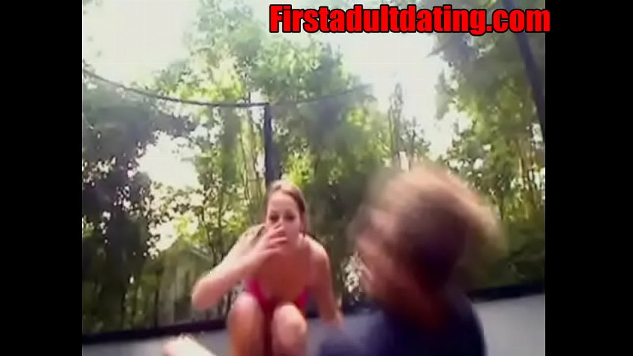 Public amateur teen sex on trampoline