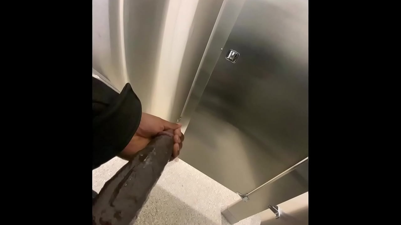 Bbc solo public restroom risky Jerk Off