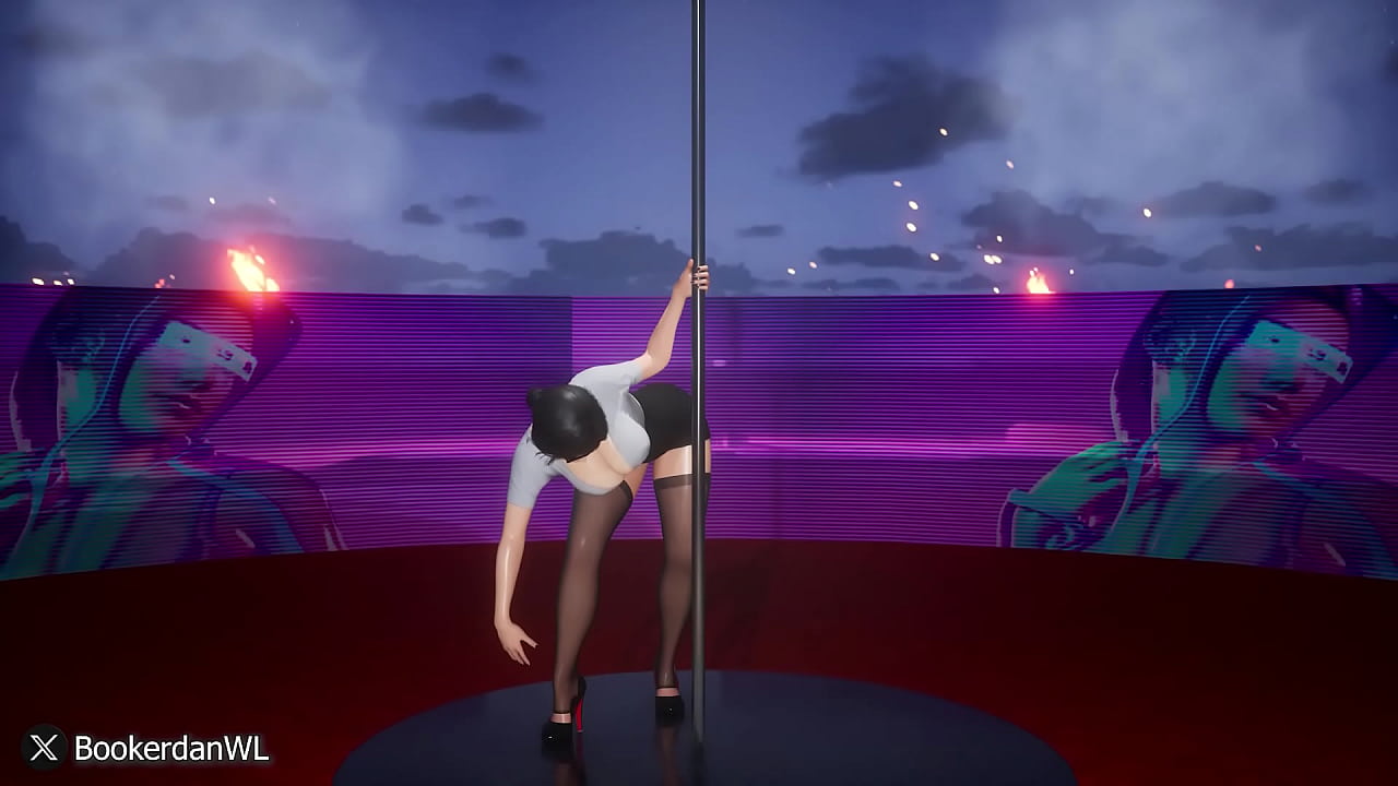 Stripper rides pole