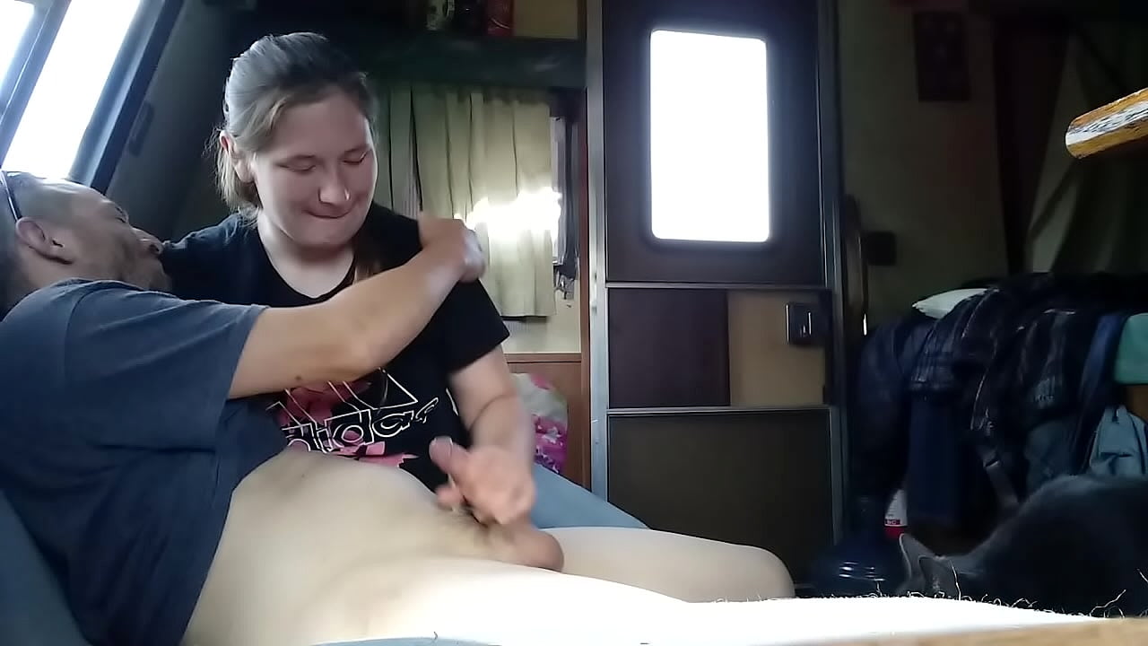 Quick blowjob in the camper