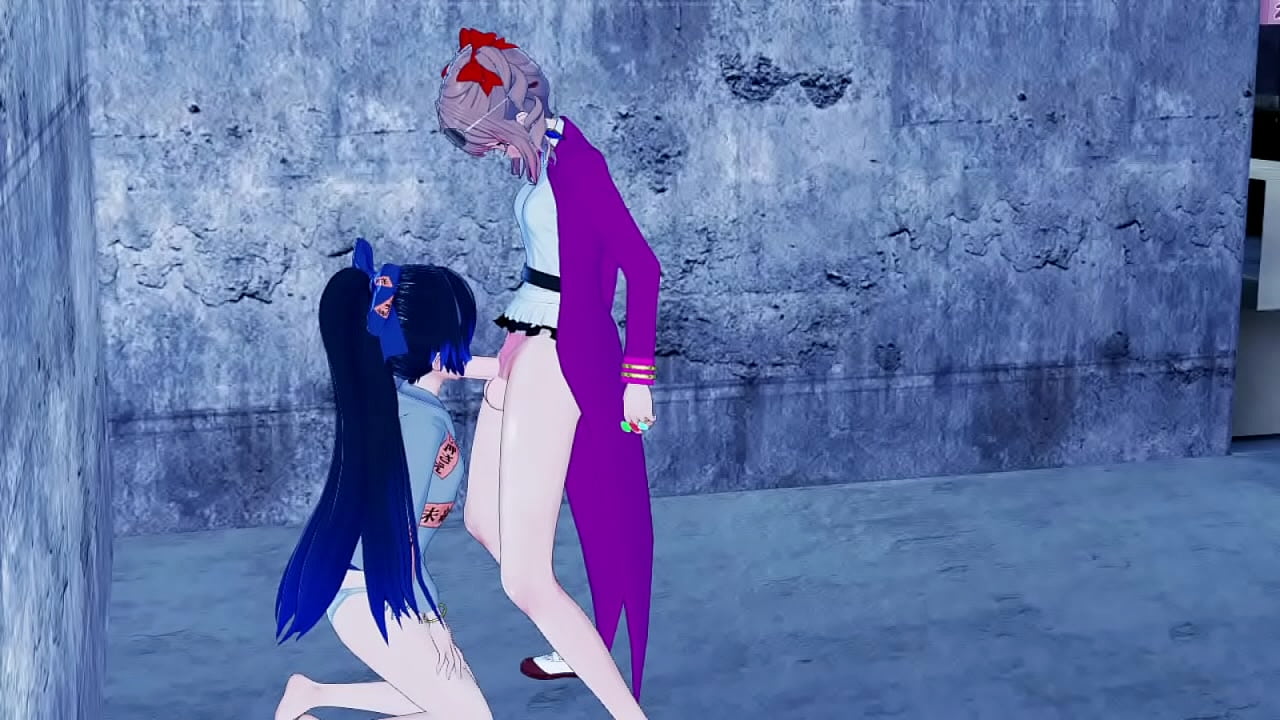 Joon Yorigami gets a Blowjob and Doggystyle Against a Wall from Shion Yorigami (Futa with Female)