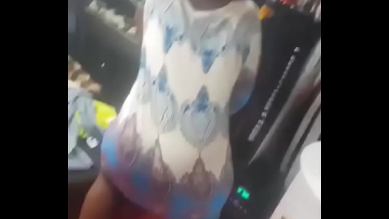 African woman twerking big booty in public
