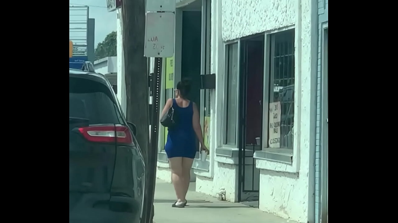 Blue Dress Street Walker