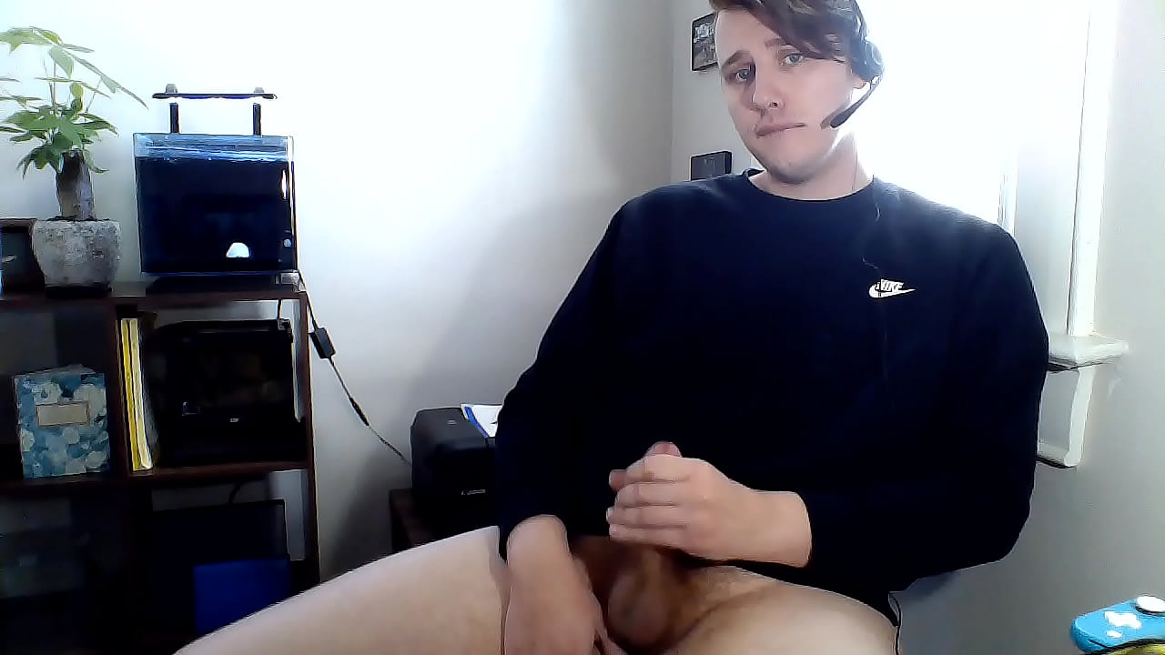 Stroking my dick at work