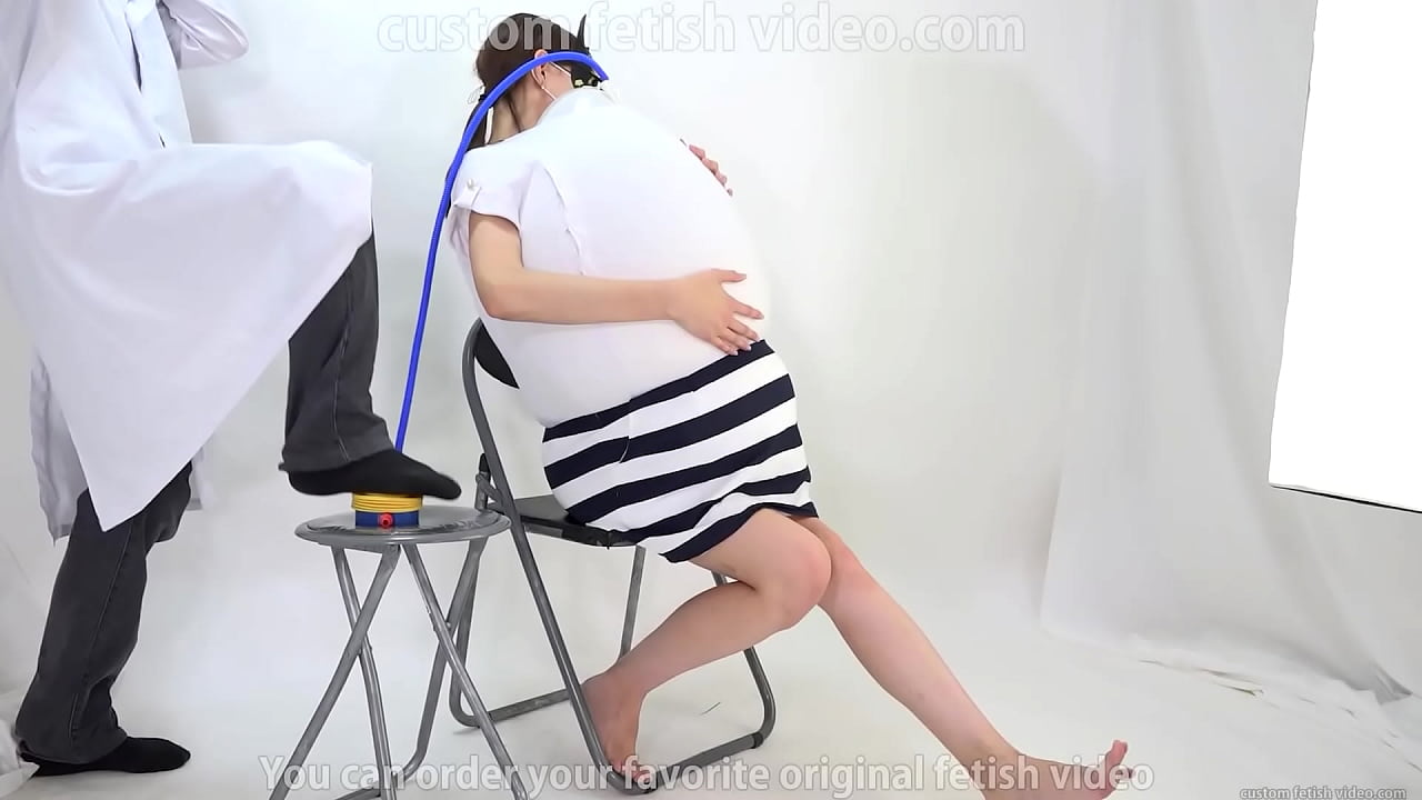 balloon popping  inside  woman's clothes