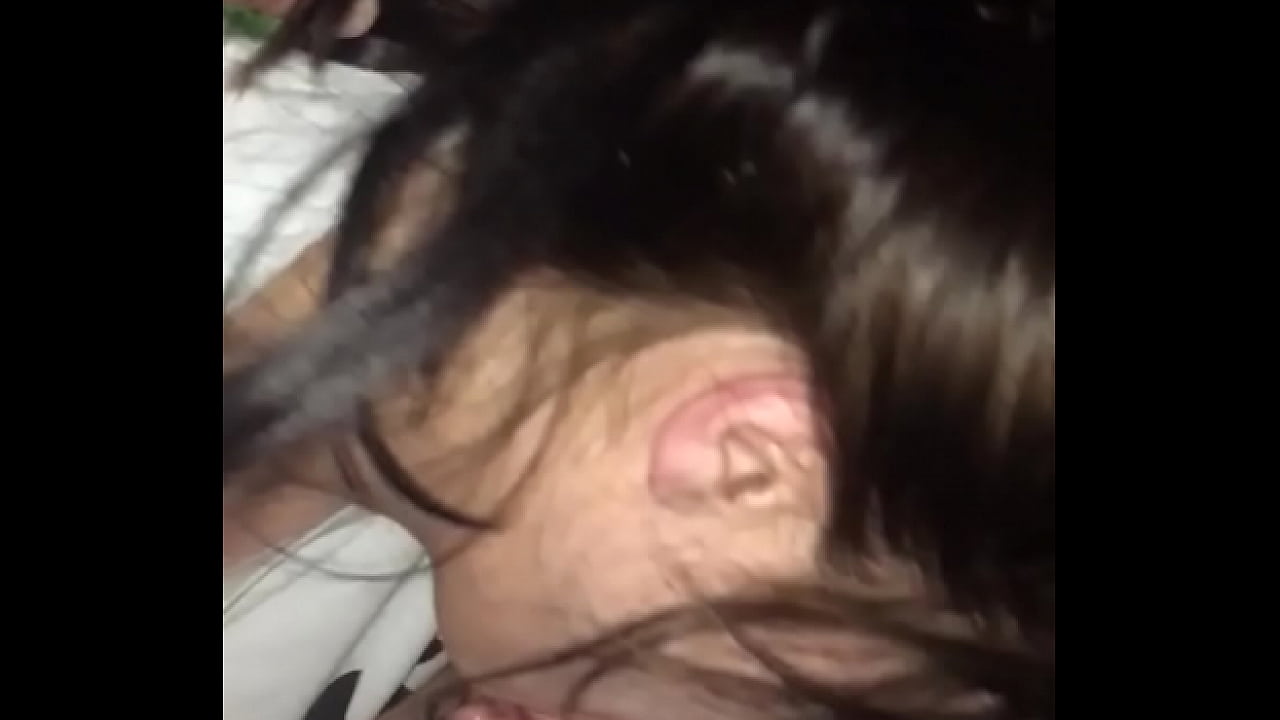 Wild Brunette gives bf head