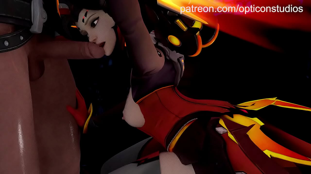 Does Mercy from Overwatch lick a dick a day? Yes she does... she is so hot licking that huge cock!