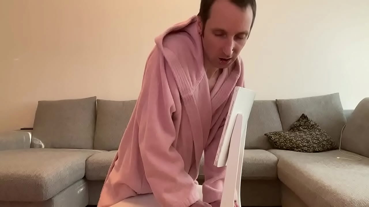 Grinding my cock on a chair.