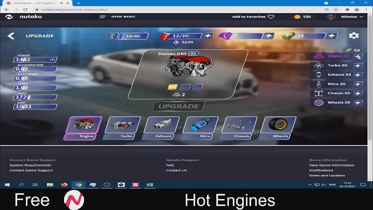 Hot Engines(Nutaku Free Browser Game)time clicer