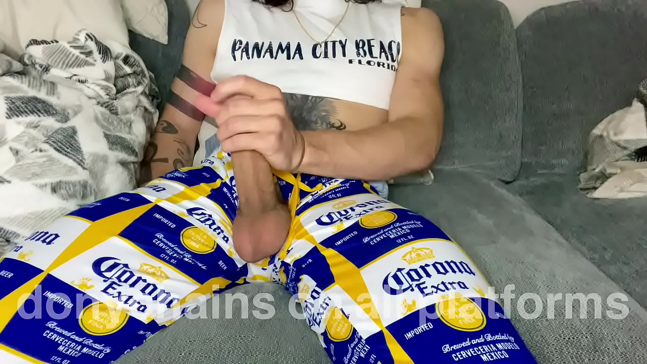 Donychains Stroking His Huge Cock And Cumming