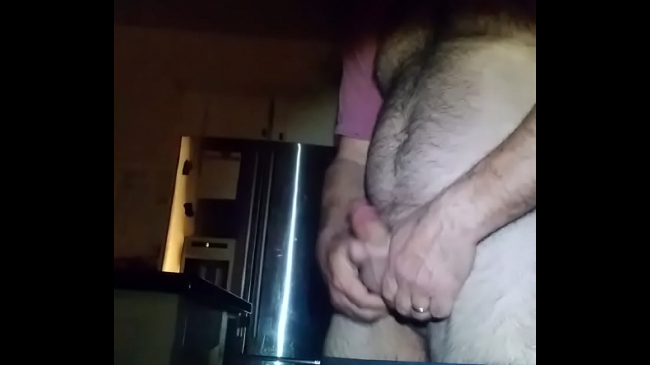 Masturbating in the kitchen