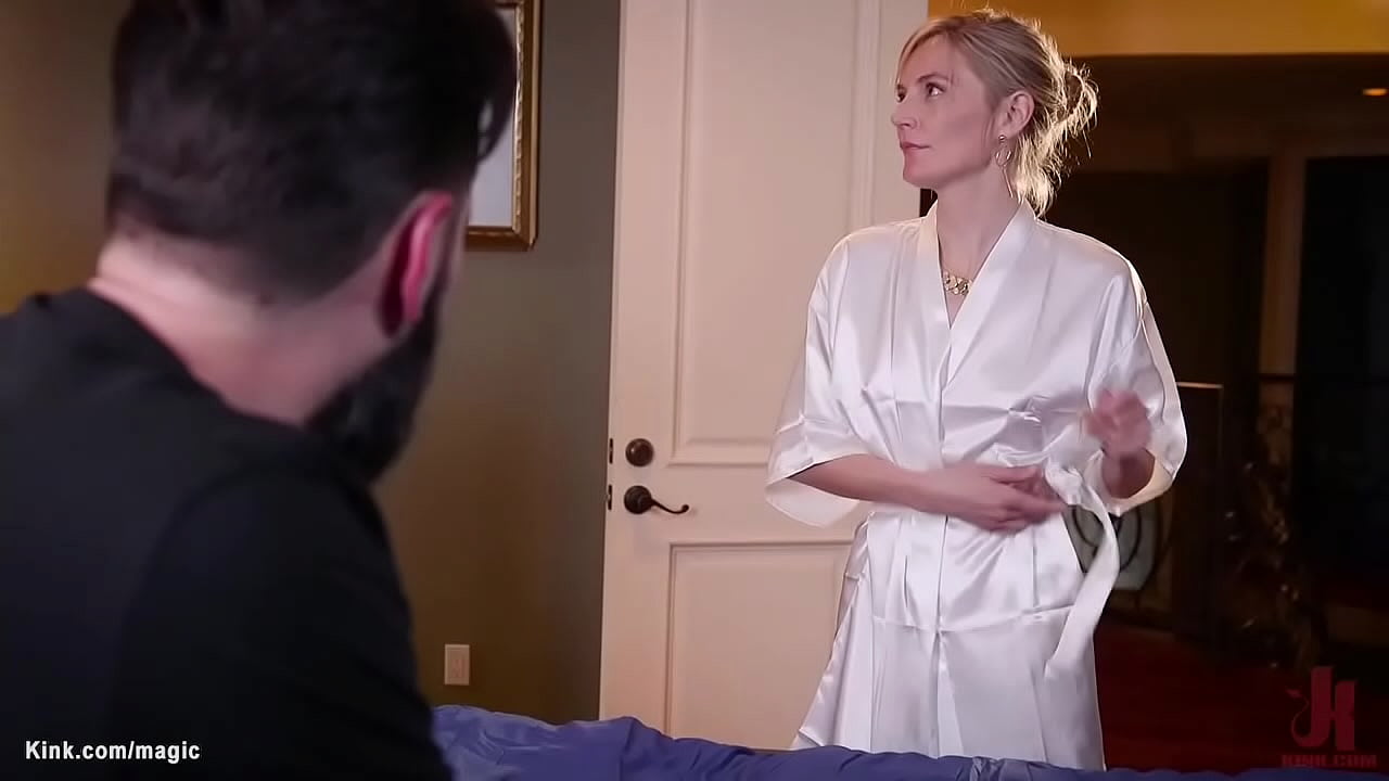 Corporate blonde Mona Wales whips gagged stepsister Ashley Lane in bathroom then sells her to big dick lawyer Tommy Pistol who fucks her in bondage threesome