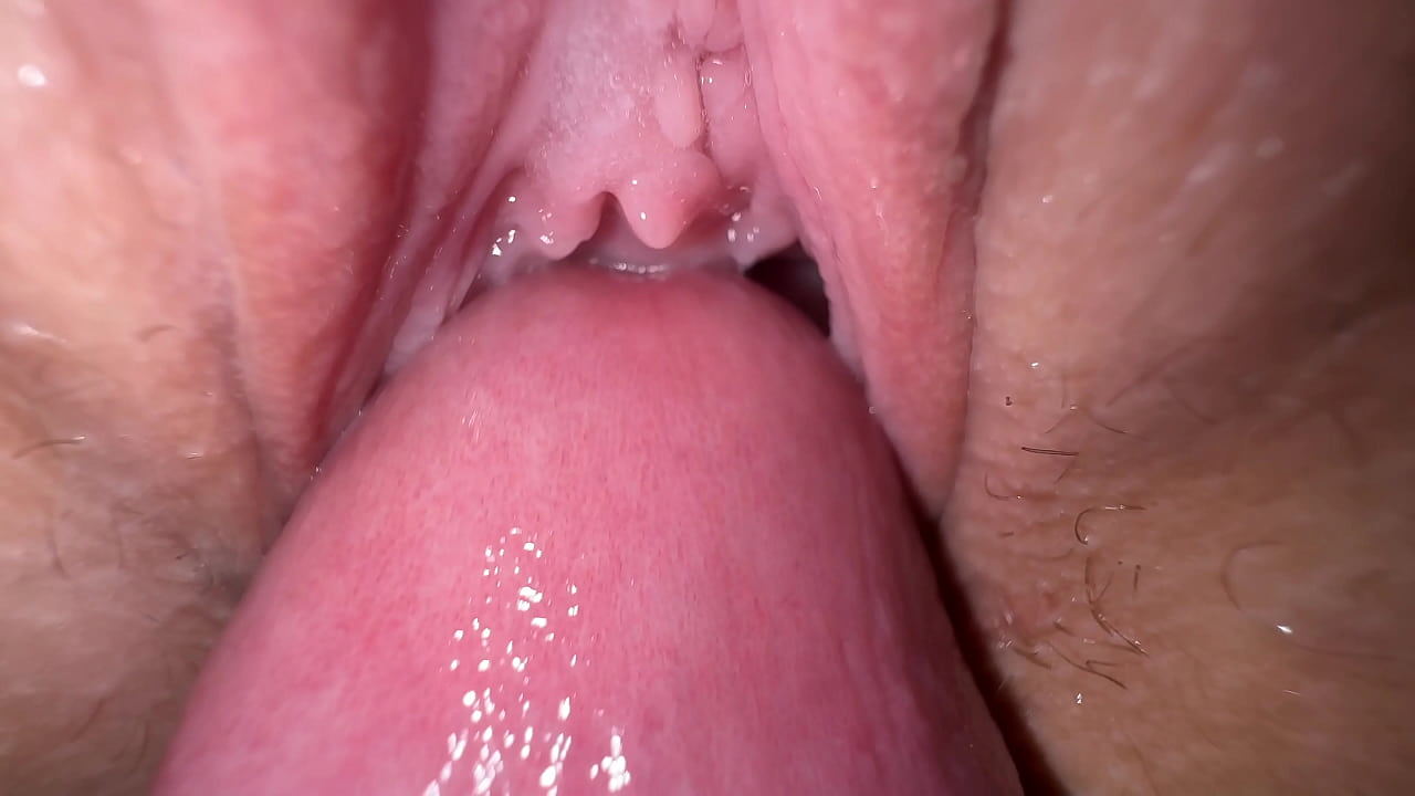 Lubricant close up sex, horny creamy cunt