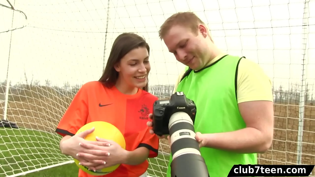 Teen female footballer fucks photographer