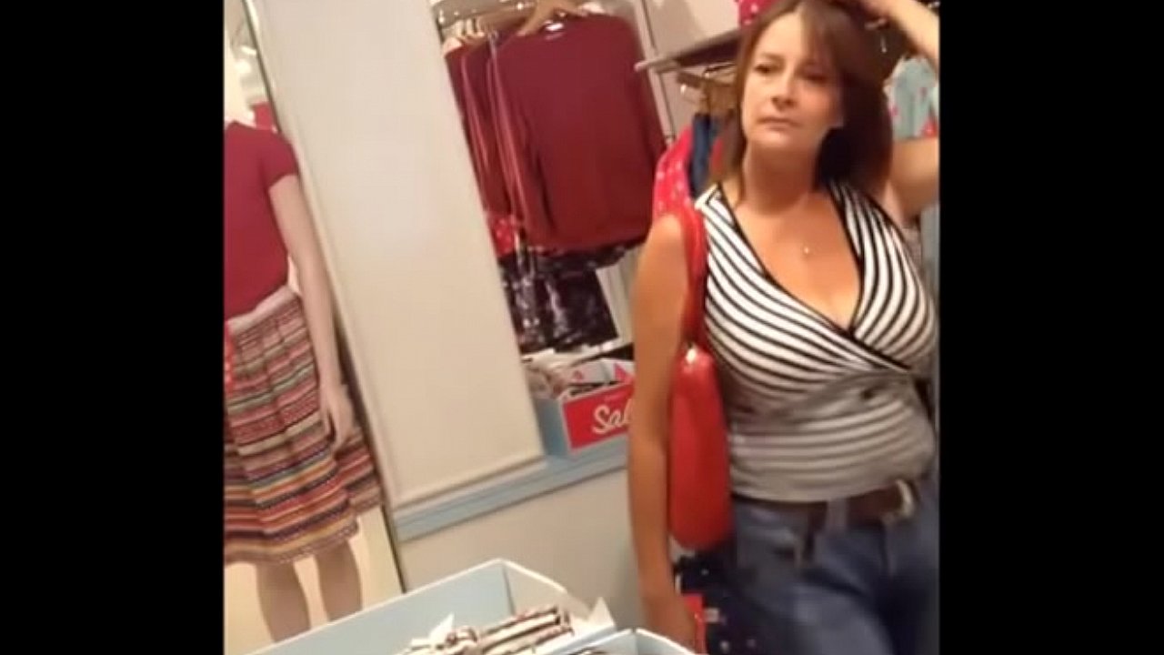 candid busty milf with big tits walking amateur
