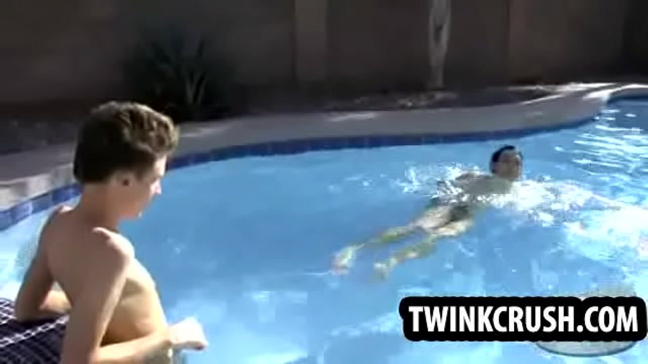 Horny twink sucks cock and gets fucked in the pool