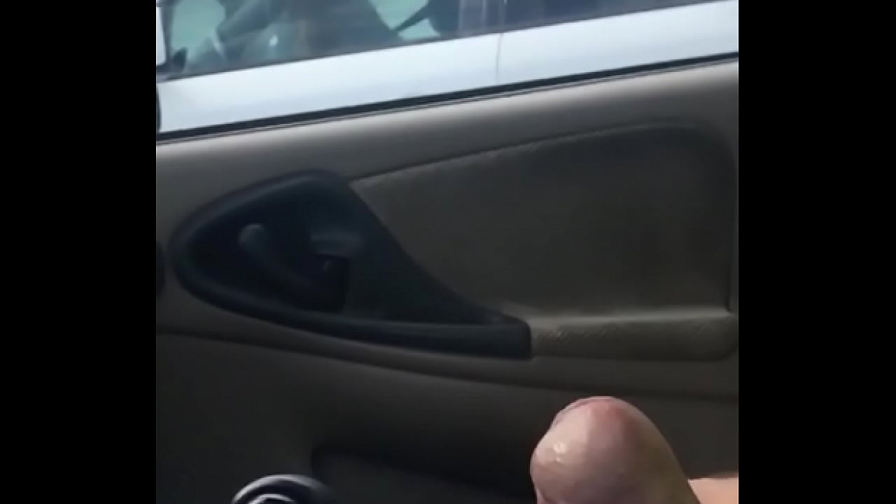 Jerk off in Car dick flash, I think she likes