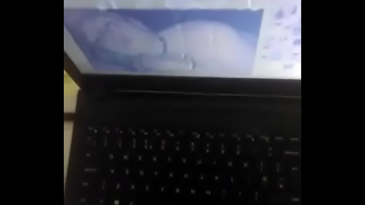 Cum spraying on laptop