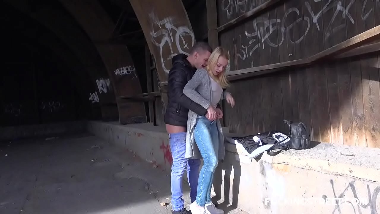 sexy blonde fucked in public place
