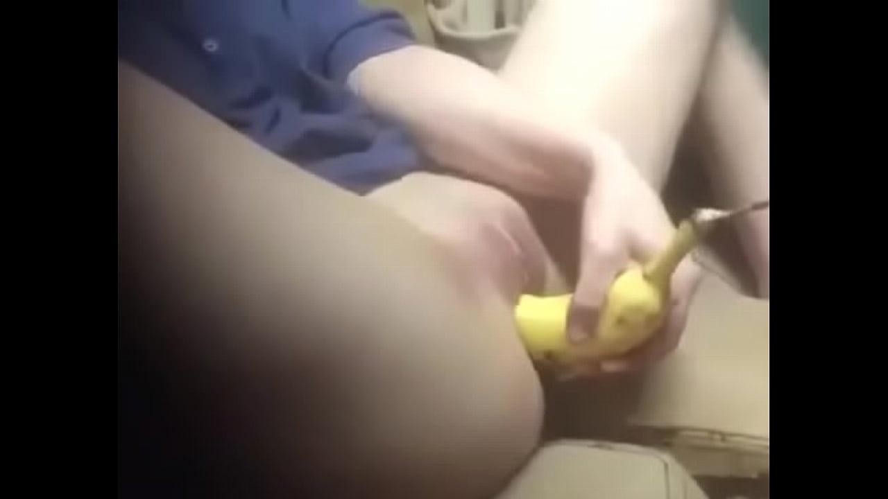 Girl masturbates in front of me with banana