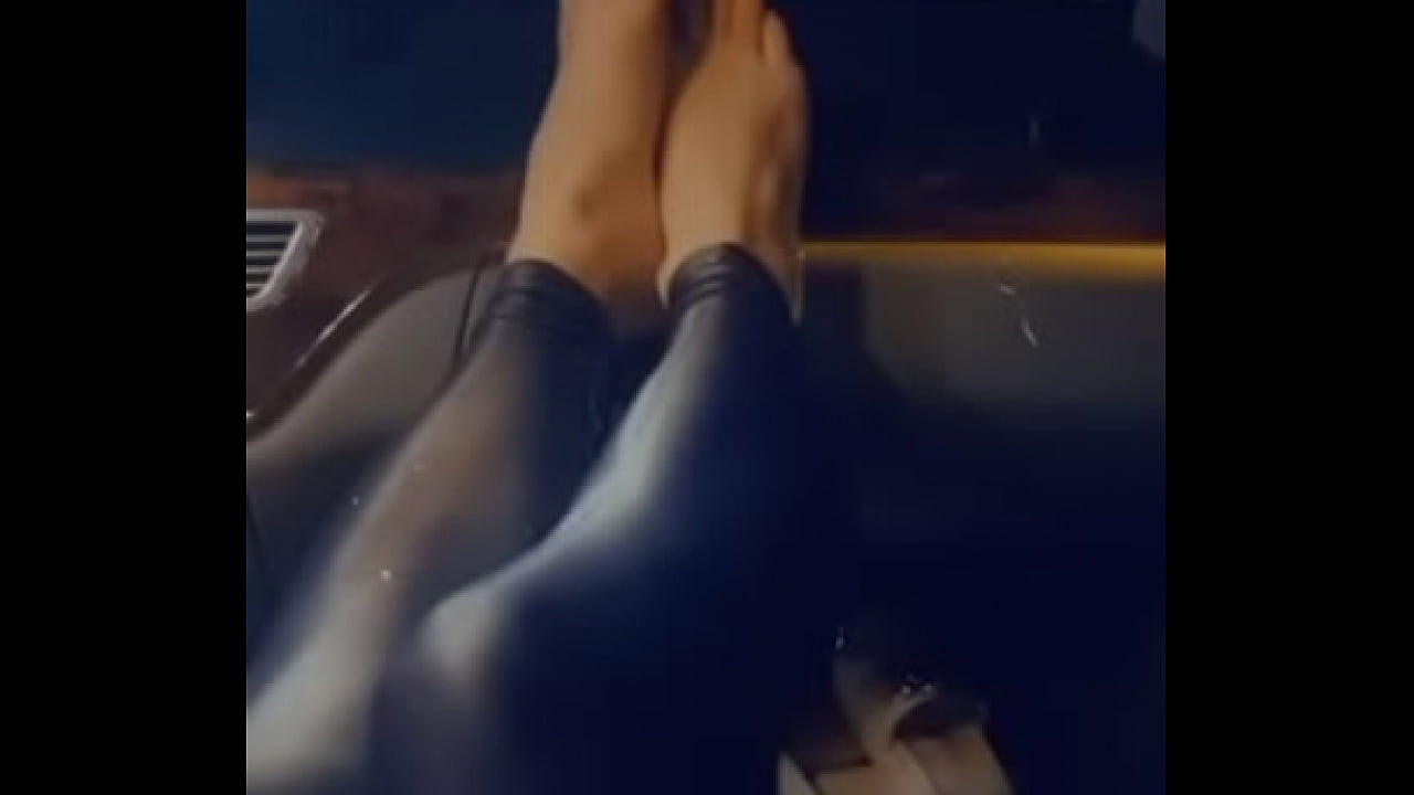 Shiny Spandex Foot Tease