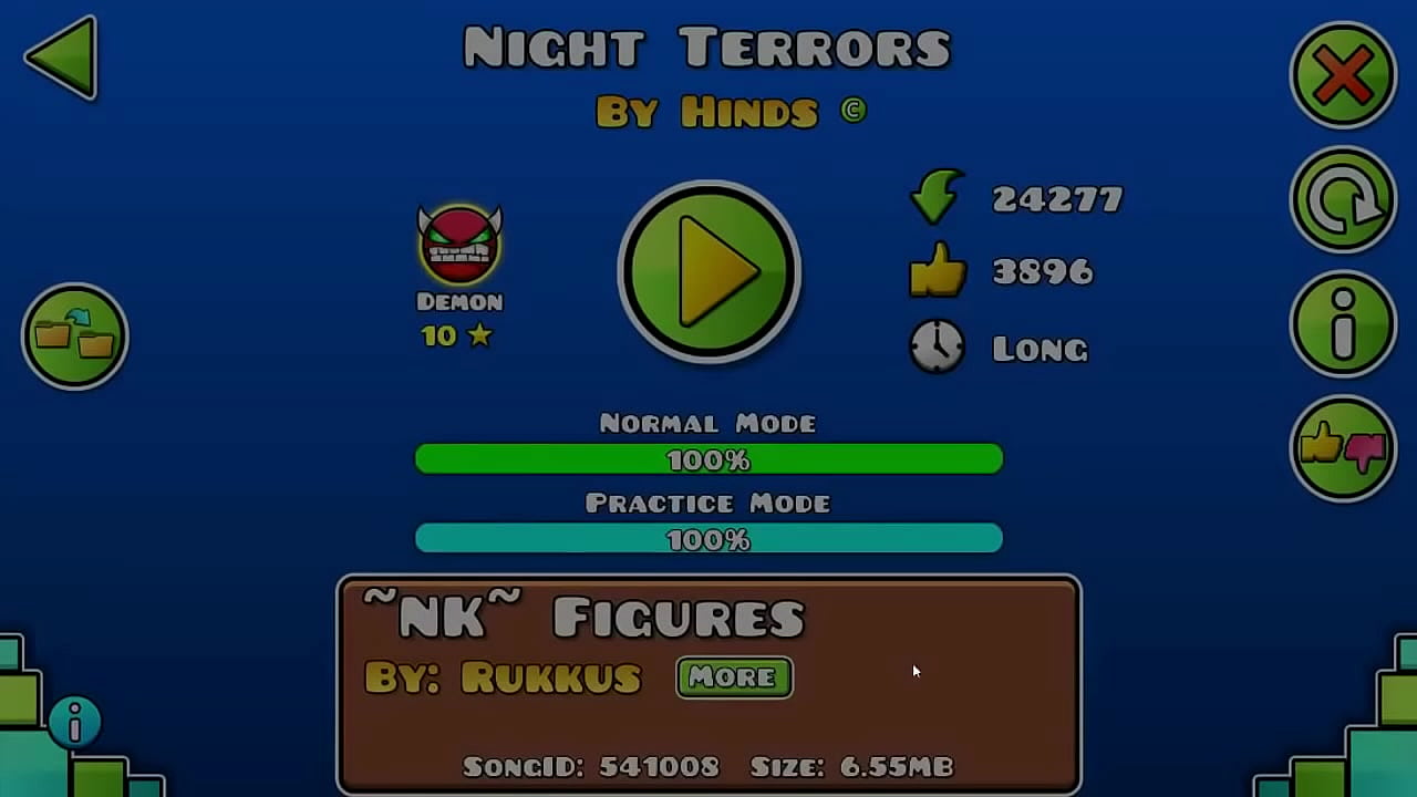 Geometry Dash - Night Terrors [DEMON] - By  Hinds (On Stream)