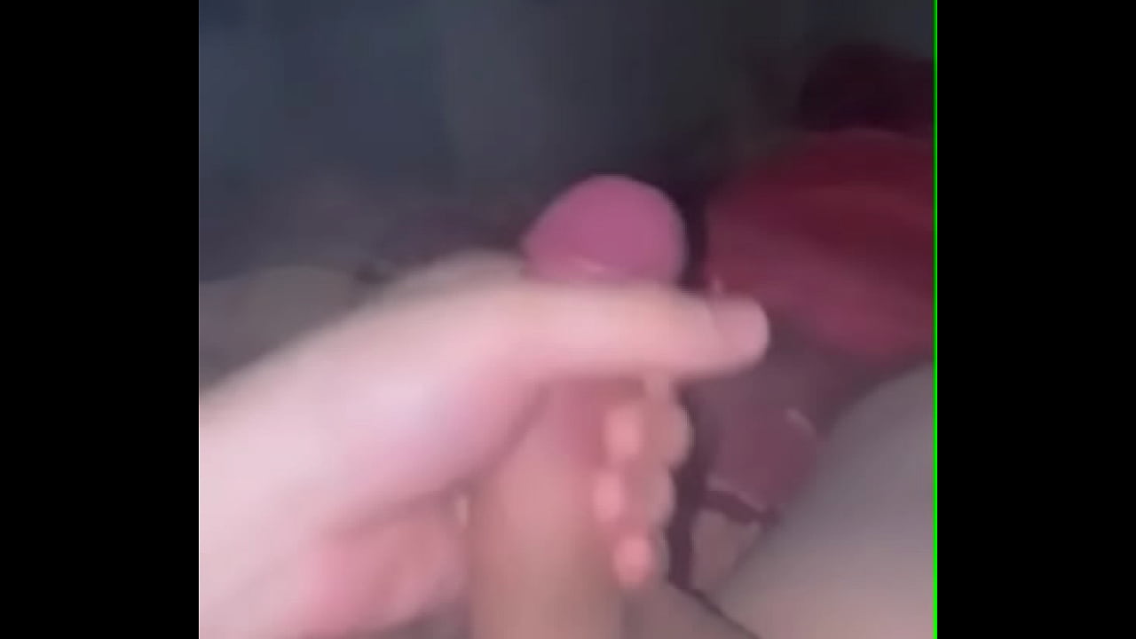 Stroking small cock with big cumshot