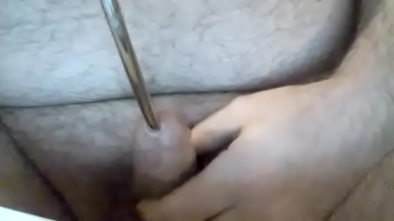 Me sounding my cock, soft to hard, slide in n out.