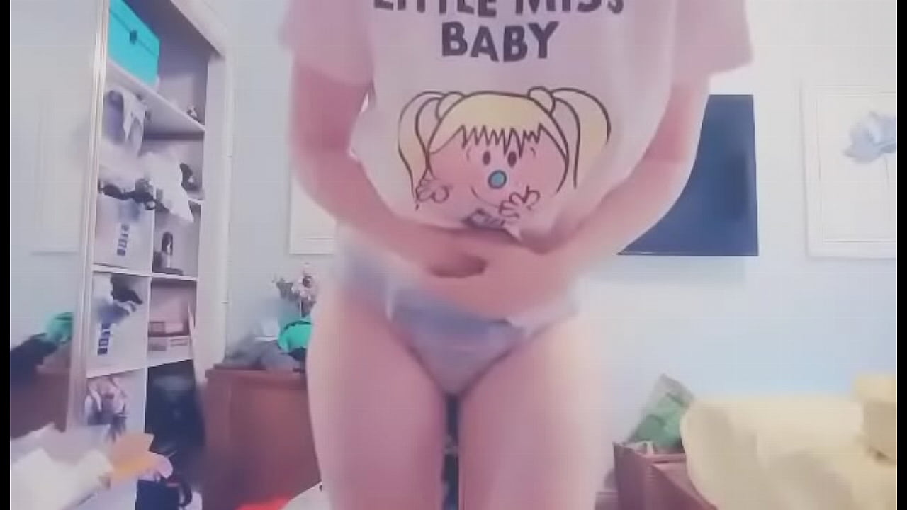 Cute diaper girl tease