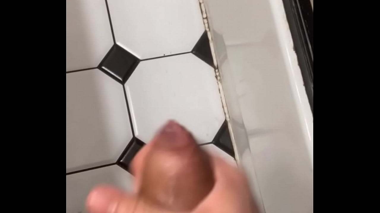 Cumshot all over bathroom floor