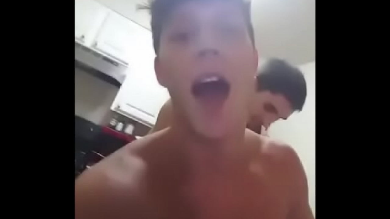 Twink with a big cock takes it up the ass in the kitchen